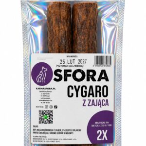 Sfora Przysmak Cygaro z zająca 2 szt naturalny gryzak dla psa