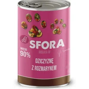 Karma Sfora Premium bogata w dziczyznę z rozmarynem 400g