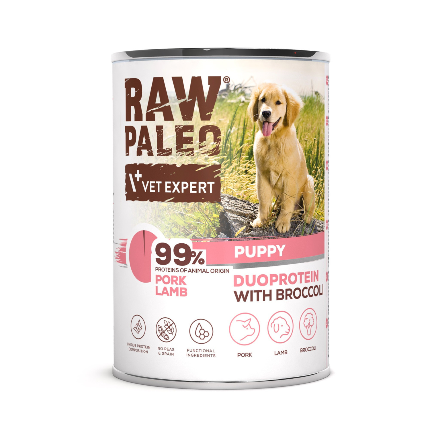 RAW PALEO PORK&LAMB PUPPY CAN - mokra karma dla szczeniąt duoproteina wieprzowina z jagnięciną - obrazek 3