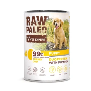 RAW PALEO TURKEY&COD PUPPY CAN - mokra karma dla szczeniąt duoproteina indyk z dorszem