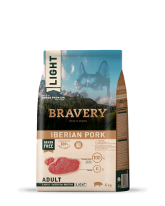 Bravery Iberian Pork Adult LIGHT Medium/Large Breeds GRAIN FREE (świnka iberyjska) 4kg