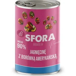 Karma Sfora Premium bogata w jagnięcinę z borówką amerykańską