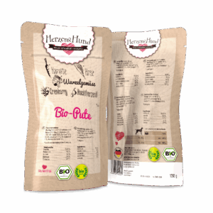 Karma HERZENS HUND Bio-Pute 130 g (60% organicznej indyczki i kasza jaglana)