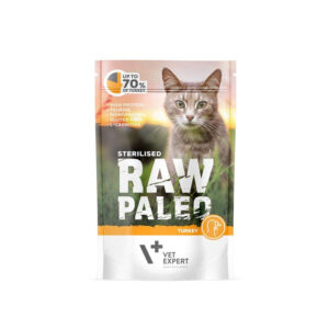 VetExpert Raw Paleo sterilised Cat Turkey indyk saszetka 100g