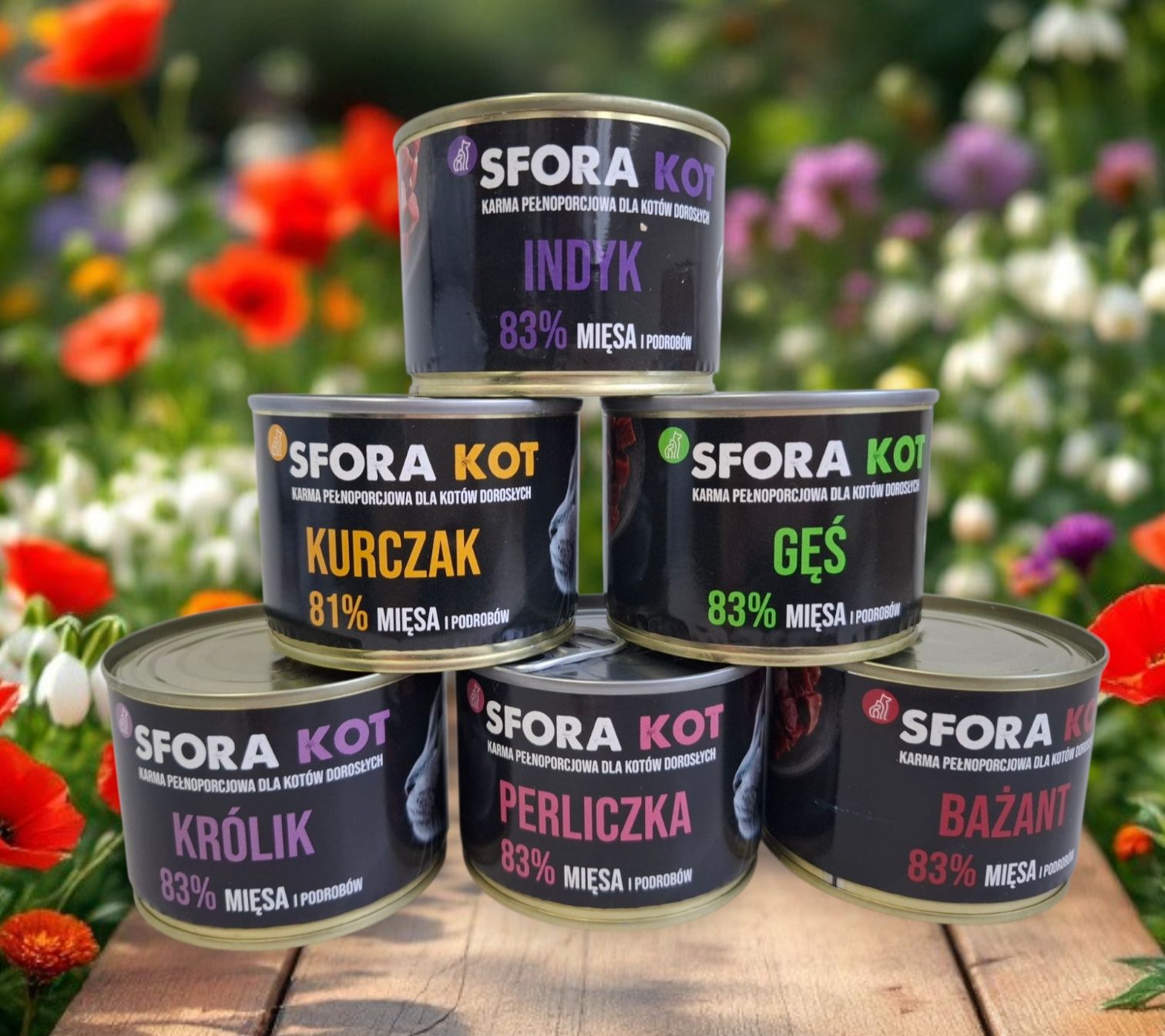 Karma Sfora dla kota mix smaków 12 sztuk x 200g pakiet – mokra karma dla kota