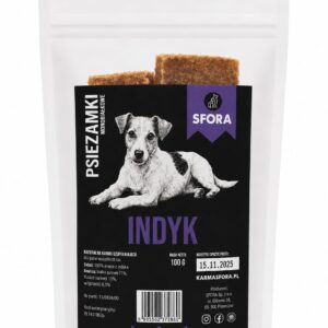 Przysmak naturalny Sfora Psiezamki z indyka monobiałkowe 100 g dla psa