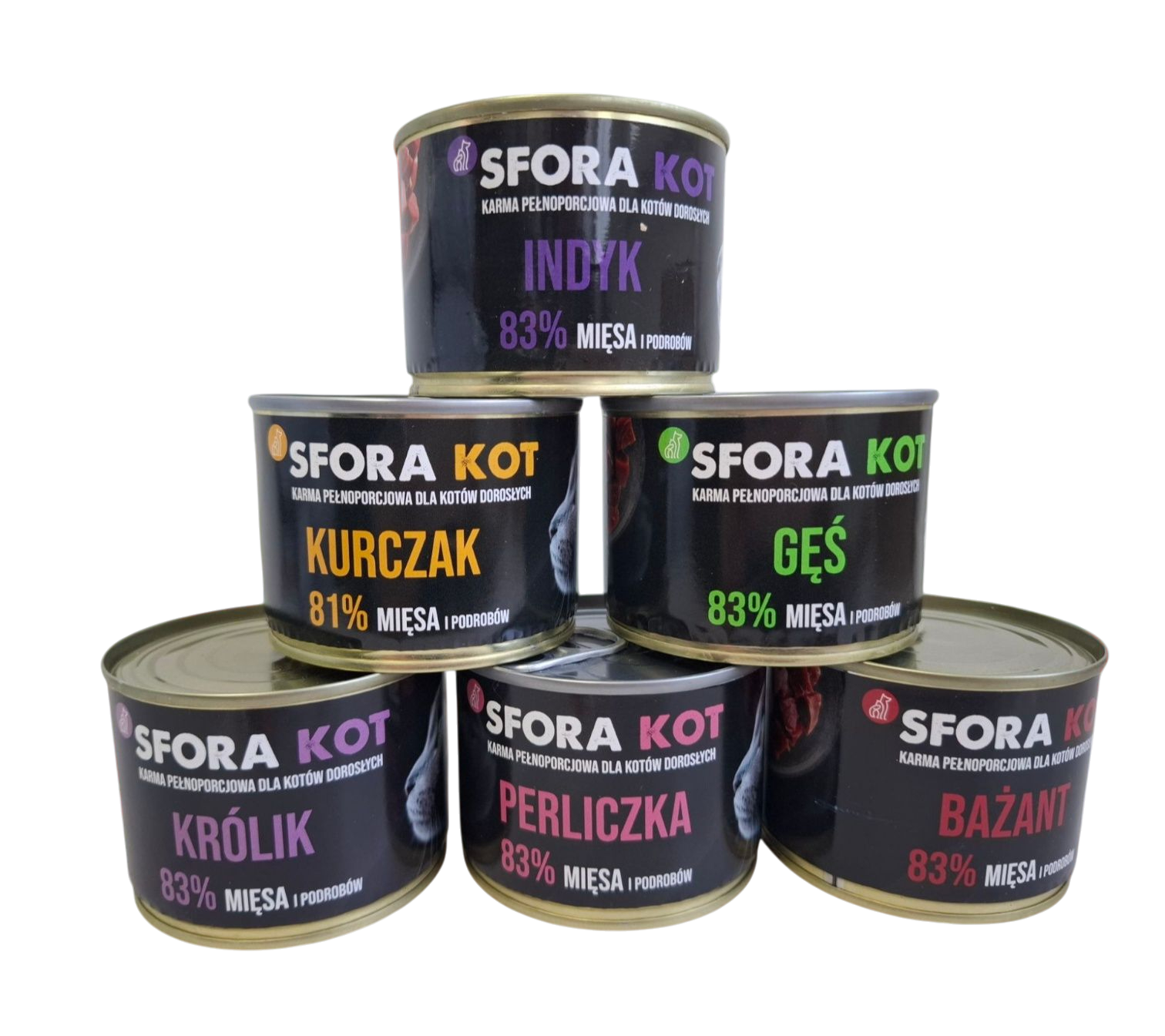 Karma Sfora dla kota mix smaków 12 sztuk x 200g pakiet - obrazek 2