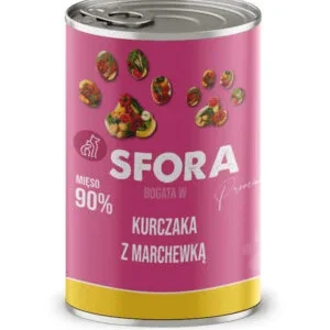 Karma Sfora Premium bogata w kurczaka z marchewką 400g