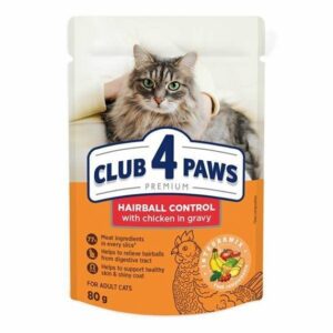 CLUB 4 PAWS PREMIUM MOKRA KARMA DLA DOROSŁYCH KOTÓW - KURCZAK W SOSIE 80g