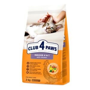 CLUB 4 PAWS Premium „Indoor 4 in1” sucha karma Chicken 2kg