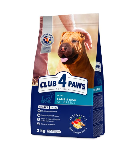 CLUB 4 ŁAPY ADULT jagnięcina i ryż dla wszystkich ras 2kg