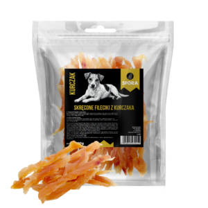 Sfora Hot Strips skręcone fileciki z kurczaka 500 g naturalny przysmak dla psa