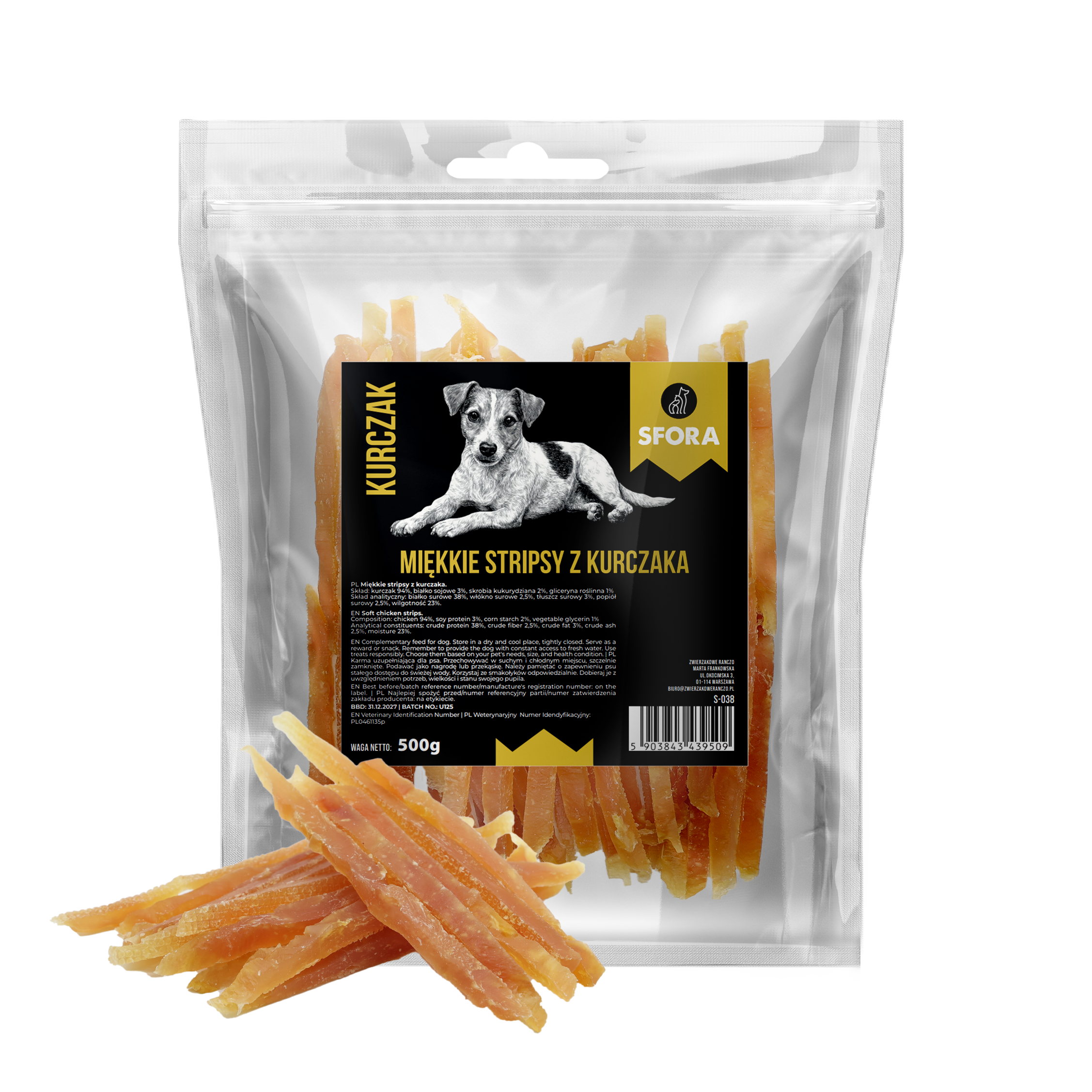 Sfora Hot Strips miękkie stripsy z kurczaka 500 g