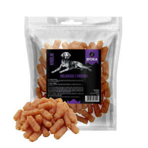 Sfora Hot Strips kiełbaski z królika 500 g naturalny przysmak dla psa