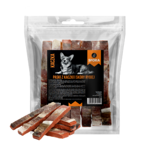 Sfora Hot Strips paski z kaczki i skóry rybiej 500 g naturalny przysmak dla psa