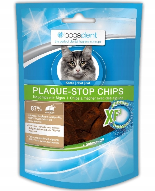 Bogadent Plaque-Stop Chips Chicken 50 g - chipsy dentystyczne dla kota