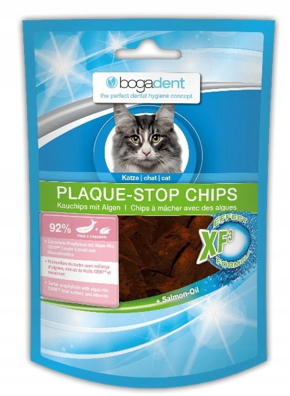 Bogadent Plaque-Stop Chips Fish 50 g - chipsy dentystyczne dla kota