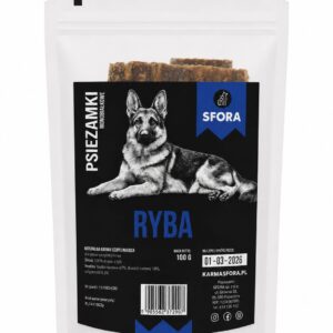 Sfora Psiezamki z ryby monobiałkowe 100 g – naturalny przysmak dla psa