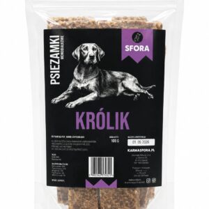 Sfora Psiezamki z królika monobiałkowe 100 g – naturalny przysmak dla psa