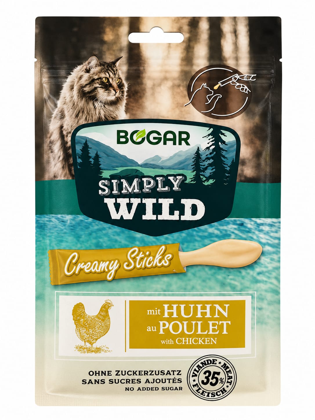 Bogar Simply Wild - przysmak dla kota z kurczakiem 75 g 5 x 15 g