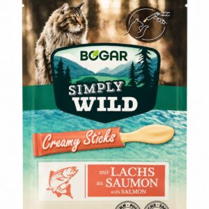 Bogar Simply Wild Creamy Sticks Salmon 75 g - kremowy przysmak dla kota z łososiem